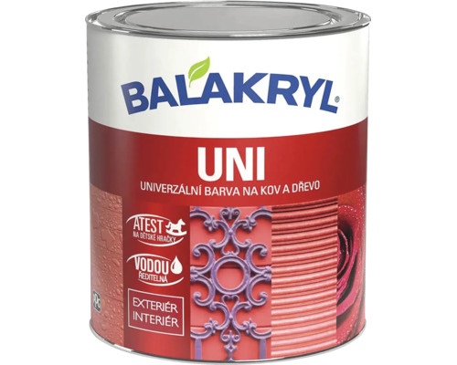 Plechovka univerzálnej farby na kov a drevo Balakryl Uni pre interiér aj exteriér