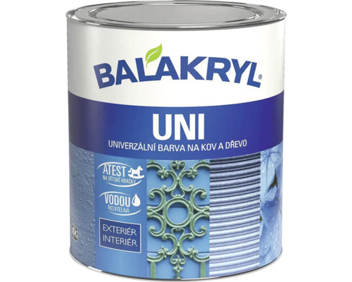 Univerzálna farba na kov a drevo Balakryl UNI v plechovke.