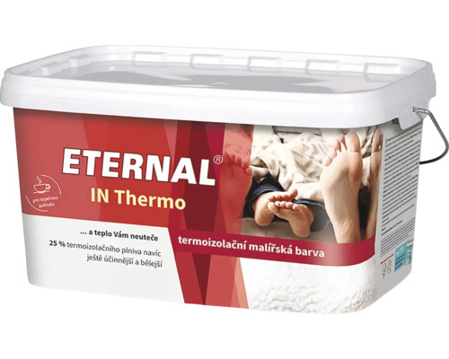 Termoizolačná maliarska farba ETERNAL IN Thermo v plastovom vedre na zateplenie interiéru.