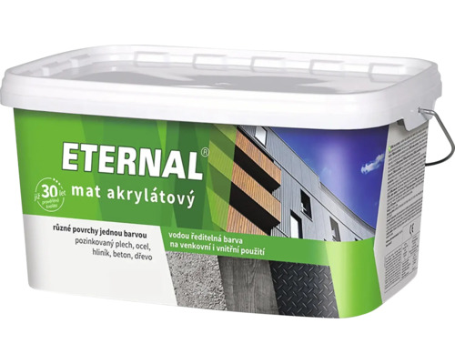 Plastové vedro s matnou akrylátovou farbou Eternal na rôzne povrchy v interiéri a exteriéri
