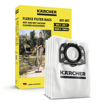 Kärcher flísové filtračné vrecká KFI 487 v súprave pre mokro suché vysávače Kärcher radu WD 4 až WD 7 a KWD 4 až KWD 6 v obale.