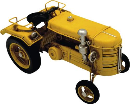 Dekoratívna figúrka traktora z kovu ako nostalgický model do interiéru