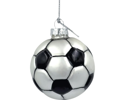 Vianočná ozdoba v tvare futbalovej lopty na zavesenie