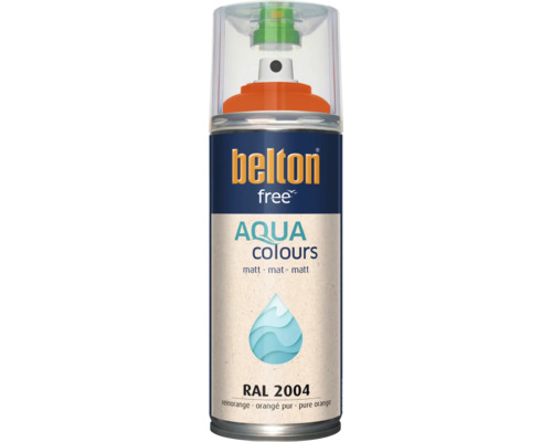 Sprejový lak belton free Aqua Colours v čisto oranžovom matnom vyhotovení RAL 2004