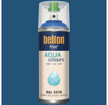 Sprejový lak Belton free Aqua colours v horcovomodrej farbe RAL 5010 matný