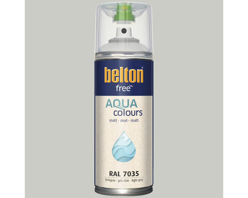 Sprejový lak Belton free Aqua Colours matný svetlo šedý RAL 7035 v spreji