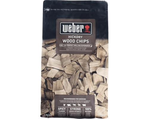 Údiaca štiepka Weber Hickory 0,7 kilogramu v uzatvárateľnom vrecku na grilovanie