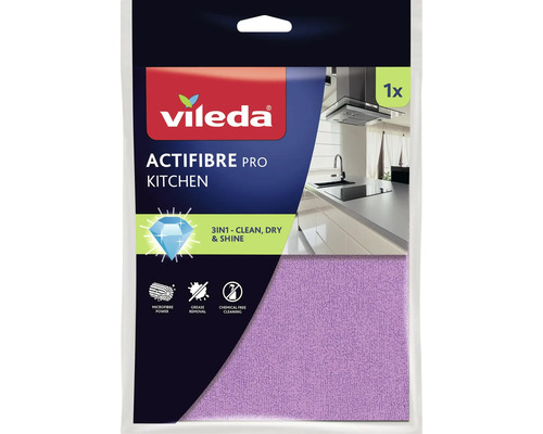 Handrička z mikrovlákna Vileda Actifibre Pro Kitchen do kuchyne v balení.