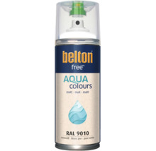 Sprejový lak Belton Free Aqua Colours v čisto bielej matnej farbe RAL 9010