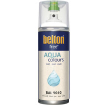 Sprejový lak Belton Free Aqua matný v čistej bielej farbe RAL 9010