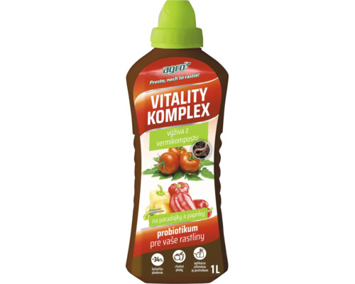 Tekute hnojivo Agro Vitality Komplex na paradajky a papriky 1 liter s vermikompostom