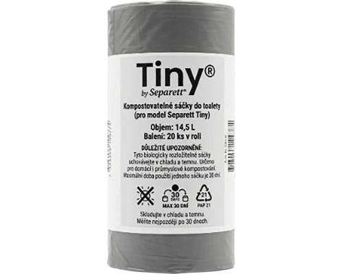 Role s 20 kompostovateľnými vreckami do toalety Separett Tiny, objem 14,5 litrov.