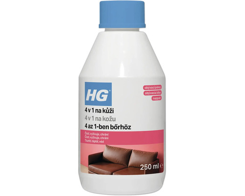 HG 4 v 1 na kožu prostriedok na čistenie a ošetrovanie koženého nábytku v balení 250 mililitrov.
