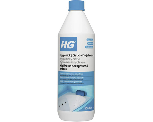 HG hygienický čistič vírivých van s objemom 1000 mililitrov, účinný prostriedok na odstraňovanie vodného kameňa a mastnoty z víriviek.