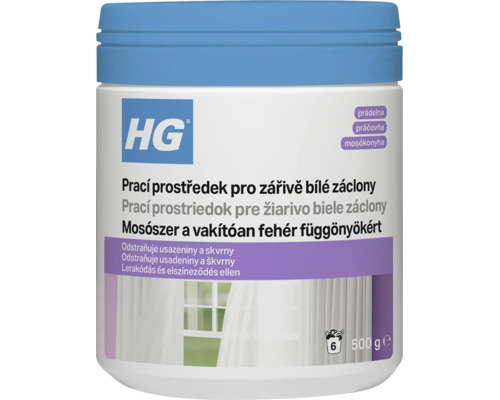 HG prací prostriedok pre žiarivo biele záclony v balení 500 gramov