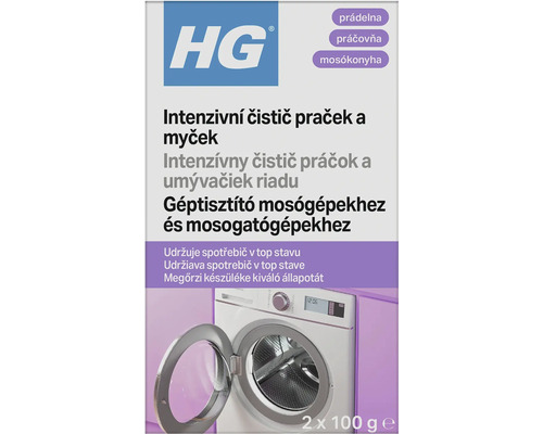 HG intenzívny čistič práčok a umývačiek riadu, balenie 2 krát 100 gramov