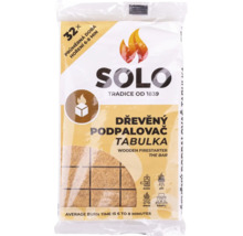 Balenie drevených podpalovačov SOLO vo forme tabuľky s 32 kusmi pre krby, grily a kachle.