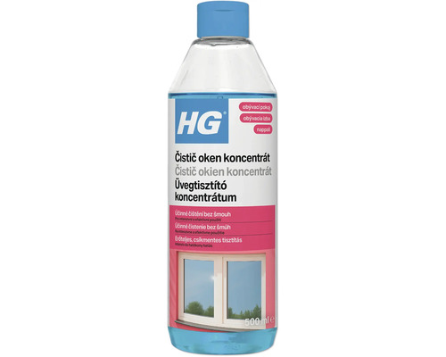 HG čistič okien koncentrát 500 mililitrov pre čistenie okien bez šmúh