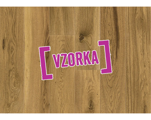 Vzorka dubovej parketovej podlahy s kresbou dreva a sukmi