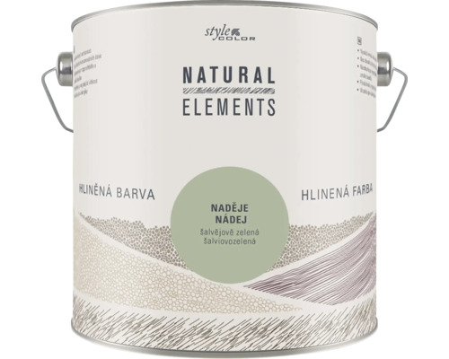 Plechovka hlinenej farby Stylecolor Natural Elements v šalviovozelenom odtieni s rúčkou.