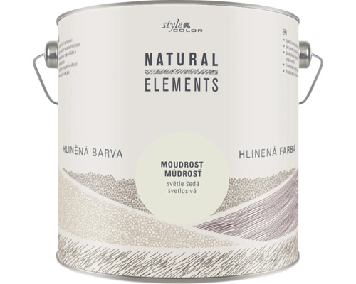 Vedro s hlinenou farbou StyleColor Natural Elements v odtieni Múdrosť svetlosivá pre interiérové maľovanie stien.