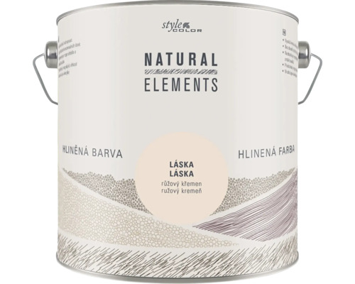 Hlinená farba StyleColor Natural Elements v plechovke, odtieň Láska, pre použitie v interiéri.