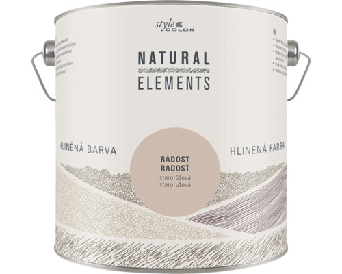 Plechovka hlinenej farby na steny Style Color Natural Elements v odtieni Staroruzova s držiakom.