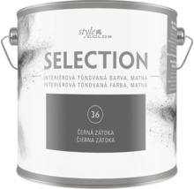 Dóza s matnou interiérovou tónovanou farbou StyleColor Selection v odtieni 36 Čierna zátoka.