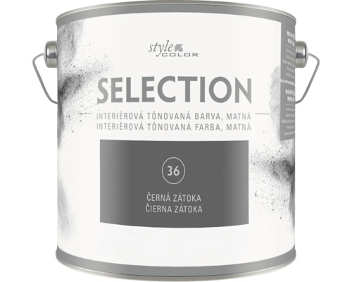 Dóza s matnou interiérovou tónovanou farbou StyleColor Selection v odtieni 36 Čierna zátoka.