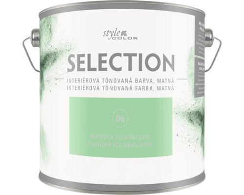 Plechovka s matnou interiérovou tónovanou farbou Style Color Selection v odtieni Magická polárna žiara.