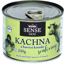 Falco Sense Dog konzerva pre psov s kačicou a hovädzími kúskami 200 gramov