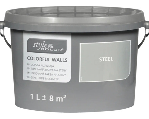 Vedro tónovanej farby na steny Style Color Colorful Walls v odtieni Steel 1 liter