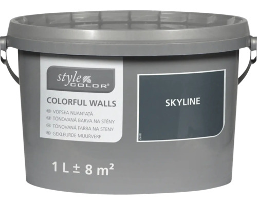 Vedro s nástennou farbou Style Color Colorful Walls Skyline s objemom jeden liter vystačí na približne osem metrov štvorcových