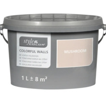 Tónovaná farba na steny Style Color Colorful Walls v odtieni Mushroom, balenie 1 liter pre približne 8 metrov štvorcových.