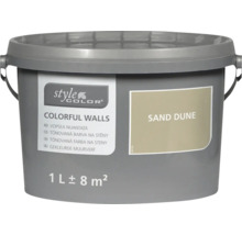 Vedro tónovanej farby na steny Style Color Colorful Walls v odtieni Sand Dune s obsahom jedného litra pre zhruba osem metrov štvorcových plochy