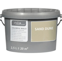 Vedro nástennej farby StyleColor Colorful Walls v odtieni Sand Dune pre plochu 20 metrov štvorcových.