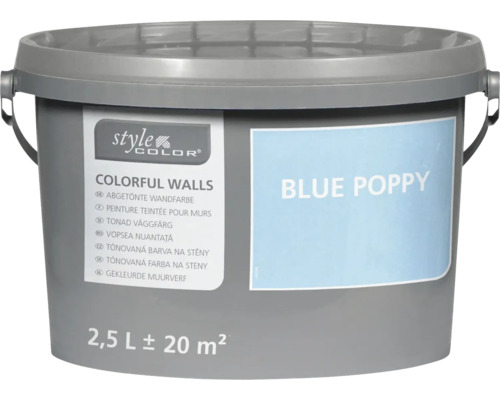 Tónovaná farba na steny Style Color Colorful Walls vo vedre 2,5 litra Blue Poppy