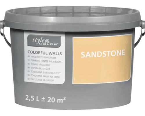 Vedro maliarskej farby na steny Style Color v odtieni Sandstone, 2,5 litrové balenie pre približne 20 metrov štvorcových plochy.