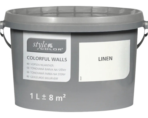 Vedro tónovanej farby na steny StyleColor Colorful Walls v odtieni ľanová s objemom jeden liter pre cca osem metrov štvorcových