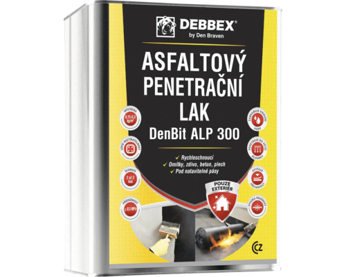 Debbex DenBit ALP 300 asfaltový penetračný lak na murivo a betón v kovovom obale