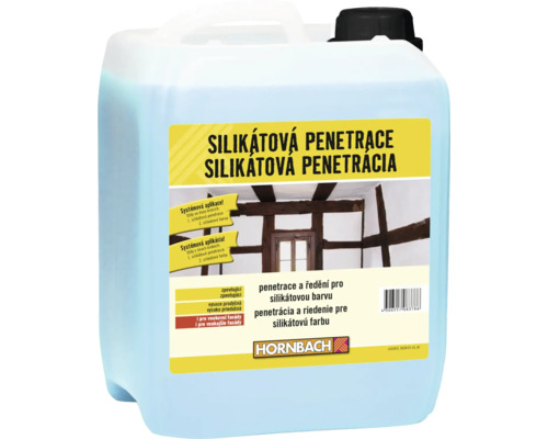 Kanister so silikátovou penetráciou na fasády na spevnenie a riedenie silikátových farieb vrátane loga Hornbach