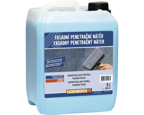 HORNBACH fasádny penetračný náter 5 litrov na spevnenie a hĺbkovú penetráciu fasádnych povrchov.