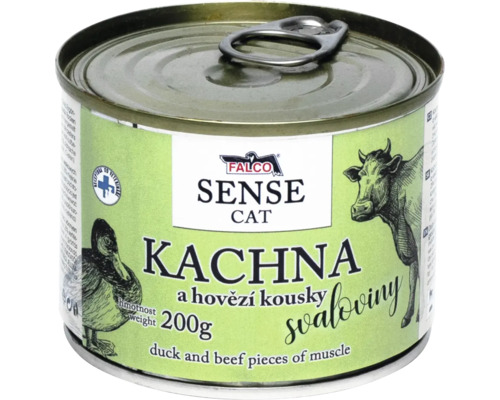 Konzerva pre mačky Falco Sense Cat kačica a hovädzie 200 gramov