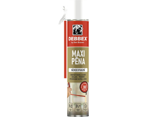 Debbex Maxi pena nízkoexpanzná montážna pena s aplikátorom pre okná a dvere