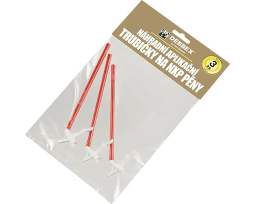 Sada troch náhradných aplikačných trubičiek na montážnu penu Debbex v plastovom obale