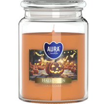 Vonná sviečka v skle Aura Candles Halloween s motívom tekvice