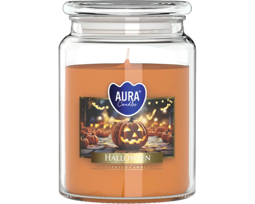 Vonná sviečka v skle Aura Candles Halloween s motívom tekvice