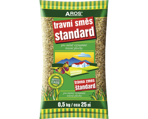 Trávna zmes Aros štandard 0,5 kilogramu pre 25 metrov štvorcových