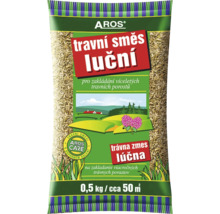 Balenie trávnej zmesi Aros lúčna s hmotnosťou 0,5 kilogramu pre približne 50 metrov štvorcových plochy.