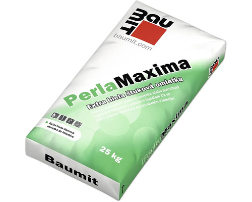 Baumit Perla Maxima extra biela štuková omietka 25 kilogramové vrece.